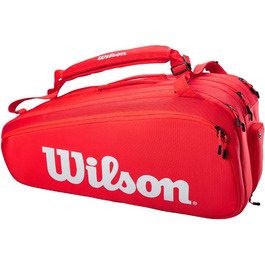 Сумка Wilson Sporting Goods вміщує до 15 ракеток червоно-білого кольору