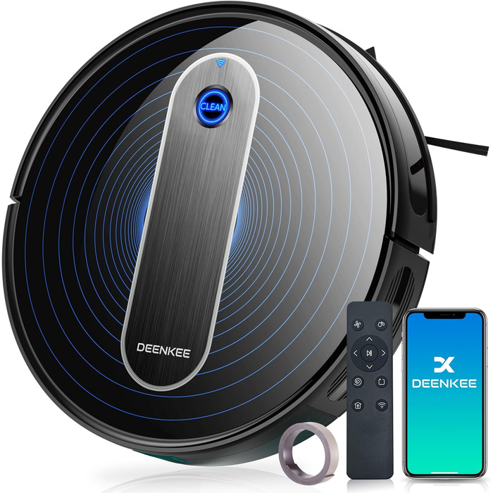 Робот-пилосос 3000PA Strong Vacuum Cleaner Robot ультратонкий робот-пилосос - 120 хвилин роботи, Wi-Fi робот-пилосос без функції миття підлоги для ретельного прибирання шерсті домашніх тварин, килимів, твердої підлоги, 6 режимів прибирання