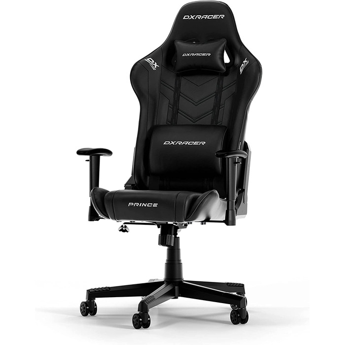 Оригінальне ігрове крісло DXRacer PRINCE L Black з ПВХ шкіри