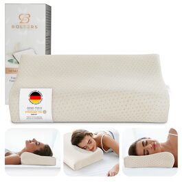 Ортопедична подушка Bolters з Memory Foam для шиї – проти болю в шиї. Зручна для тих, хто спить на боці та на спині. Дихаюча, знімний чохол, форма стабільна. Рейтинг – 1,1