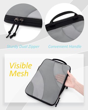 Набір компресійних органайзерів для подорожей BAGSMART Packing Cubes, набір для пакування речей у валізу та ручну поклажу, 6 предметів, сірий