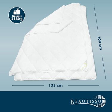 Beautissu Комплект постільної білизни 4 сезони 135x200 см (2 шт.) - Легка літня та тепла зимова ковдра, антиалергенна, дихаюча, BeauNuit JD