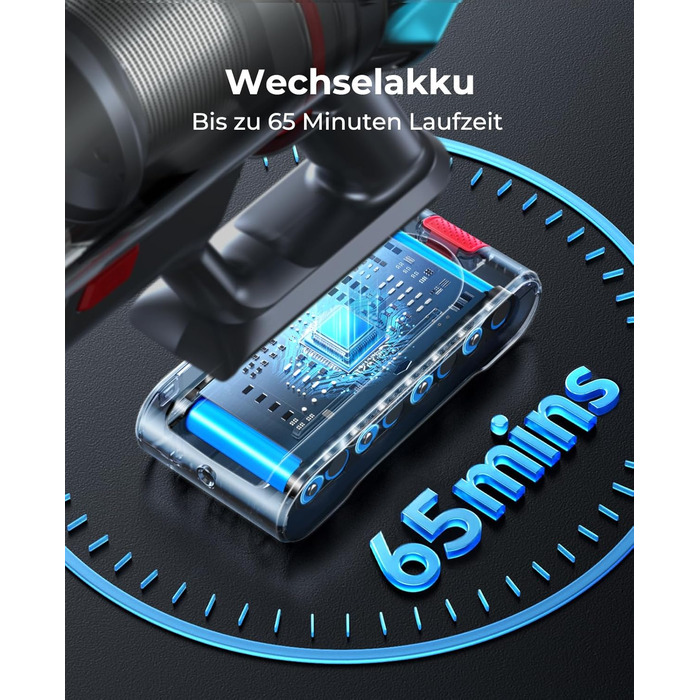 Бездротовий акумуляторний пилосос Fieety 8-в-1: потужне всмоктування 50kPa, 600W, 65 хвилин роботи, 1.6L, без мішка, для дому та авто, з турбощіткою та базою для зарядки. Ідеально для видалення шерсті тварин, килимів та твердих поверхонь.