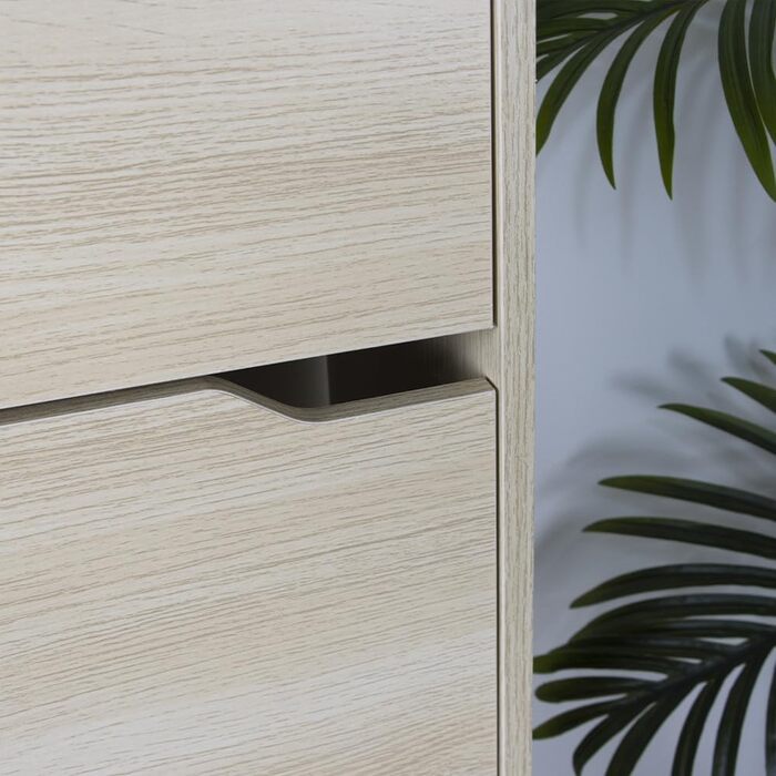 Стеллаж для взуття BAKAJI з МДФ, 4 дверцята, розкладний тримач, вбудовані ручки, подвійна глибина, компактний розмір, Slim 63 x 24 x 150 см, економія місця, для дому, зелений та дуб