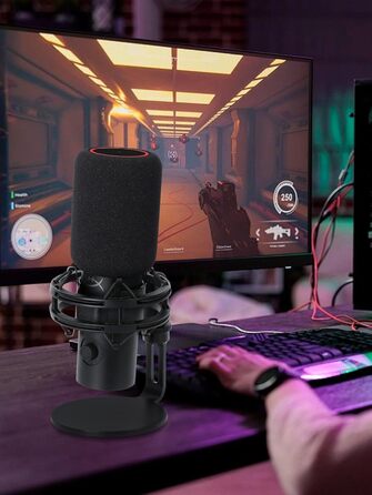 Стрічковий мікрофон HyperX QuadCast з кріпленням та поп-фільтром YOUSHARES - для QuadCast S, Fifine AM8, Blue Yeti, Razer Seiren Mini V3