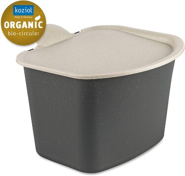 Кухонне відро для органічних відходів Koziol Bibo 3L (органічний синій), відро для компосту з кришкою, кухонне органічне відро для сміття, стійке до запахів і миється, зі знімною відкидною кришкою, маленьке і безпечне для миття в посудомийній машині (нату
