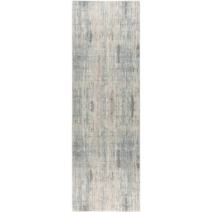 Дизайнерський килимок Mynes Home в бежево-сіро-блакитному кольорі / 80x150 см / 3D вінтажна структура / абстрактна ромбовидна структура / м'який і зносостійкий (80 x 300 см, смугастий бежевий/блакитний)