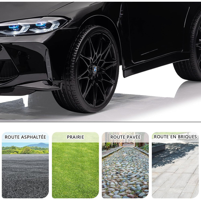 Дитячий електромобіль BMW M4 з ліцензією, 12V, з 2,4G пультом, сигналом, LED-підсвіткою, музикою, швидкість 3 км/год, для дітей від 3 років, чорний