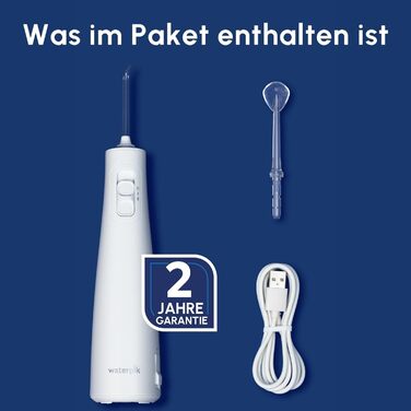 Waterpik Pulse бездротова пульсуюча іригатор, професійний, видаляє наліт 99,9%, 2 режими, очищувач міжзубного простору, білий