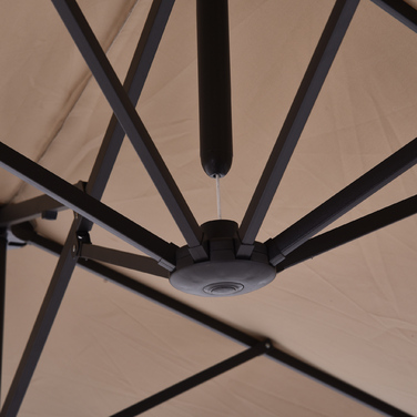 Подвійна парасолька Outsunny Parasol Market з ручною рукояткою овальна 460 x 270 x 240 см в Hellkaffee для саду та патіо