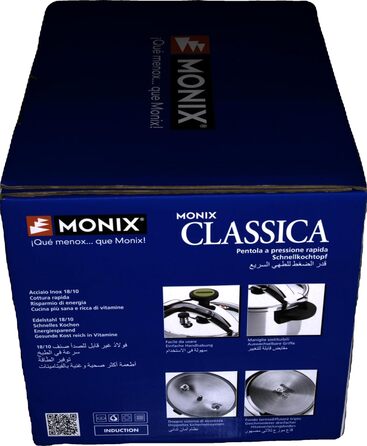 Скороварка Monix Classica Traditional 8 л, нержавіюча сталь, срібло