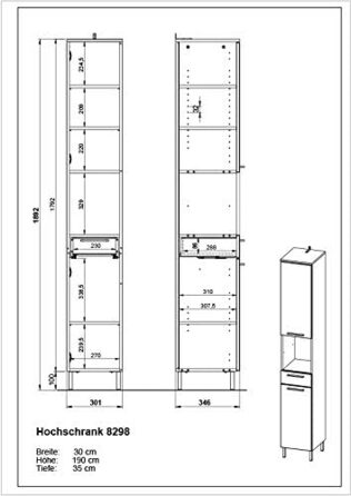 Базова шафа 8296-84 GW-Arvada, 2 висувні ящики, виїмка для сифона, 60x635 см, біла