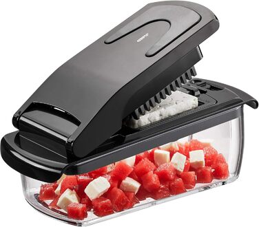 GEFU Треппо - багатофункціональний кухонний нарізчик для овочів, фруктів, сиру та салату (чорний)