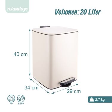 Відро для сміття Relaxdays, 20 літрів