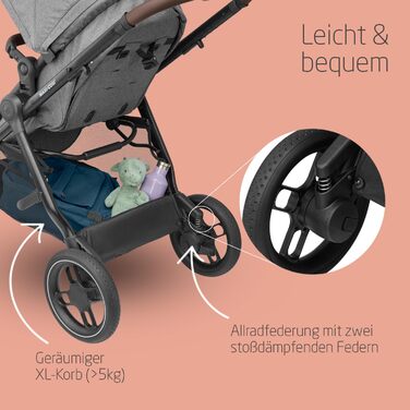 Дитяча коляска 3 в 1 Maxi-Cosi Zelia S Trio Grey з автокріслом CabrioFix S i-Size, 0-4 роки, до 22 кг, компактна, складна, з аксесуарами та пеленальною сумкою
