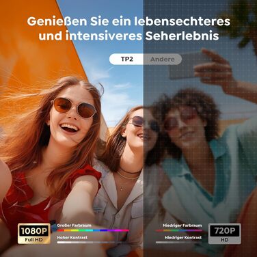 Портативний проєктор Mini Beamer 4K з підтримкою Android 13, WiFi 6, Bluetooth 5.4 та обертанням 270°. Підходить для домашнього кінотеатру, використання на вулиці та підключення до HDMI, Android, iOS, PC, USB. Автоматична корекція трапеції. Білий колір.