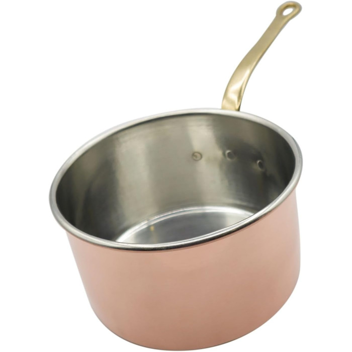 CREARTISTIC Молочник з міді з покриттям, Ø 14 см, ручка з латуні, Made in Italy, ручна робота