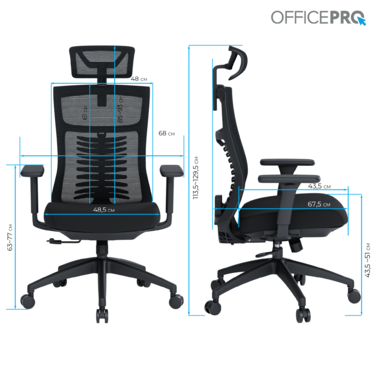 Крісло офісне OfficePro Balance OC550-B-B-B