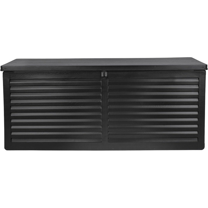 Універсальний садовий ящик-скриня Columba 490 л з кришкою - вуличний шафа, лавка зі зберіганням, контейнер для подушок, садовий будиночок, ящик для інструментів - чорний