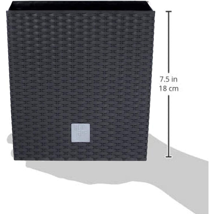 Квадратний горщик для квітів Prosperplast Rato, антрацит, 64 л, 39x39x40,5 см
