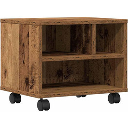 Підставка для принтера на колесах з полицями, білий ДСП, для офісу та робочого кабінету