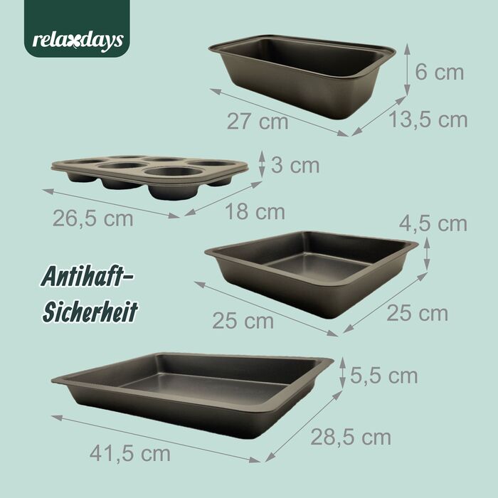 Набір форм для випічки Relaxdays (4 шт.)