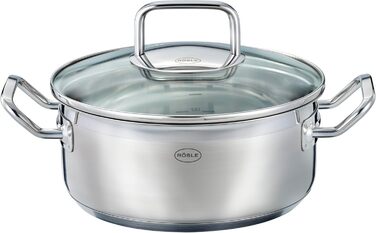 Набір для фондю RÖSLE на 6 осіб – нержавійна каструля 20 см з кришкою, газовий пальник 1000W, складне підставлення, аксесуари для фондю, ідеально для сирного або шоколадного фондю