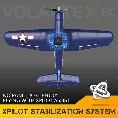 Радіокерований літак Volantexrc F4U Corsair V2 RTF 2.4GHz з USB зарядкою – для початківців, паркфлаєрів, легких польотів