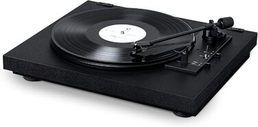 Проигравач вінілу Pro-Ject Automat A1 з вбудованим фонокоректором, повністю автоматичний, перемикач швидкостей 33/45 об/хв, головка Ortofon OM10, чорний