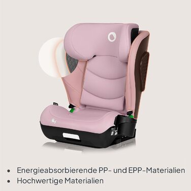 Автокрісло Lionelo NEAL I-Size, група 2/3, 100-150 см, 3-12 років, ISOFIX, регульована підголовник, бічні захисти, підлокітники, стандарт R129