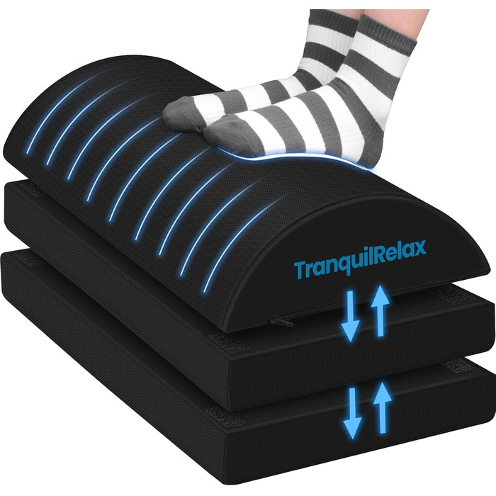 Підставка для ніг TranquilRelax L (XXL, чорний) – аксесуар для офісу та геймінгу