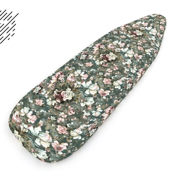 Чохол для прасувальної дошки Encasa Homes Luxury Line, середній, 112x34 см, з товстою підкладкою, зелені троянди, для дому та готелю