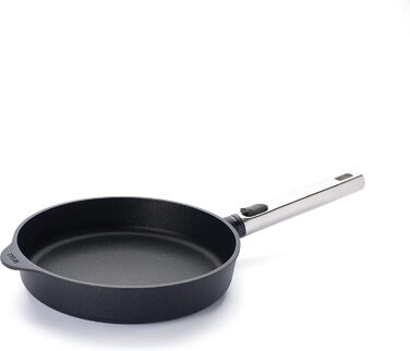 Сковорода Woll Diamond Logic XR Pro, діаметр 28 см, висота 5 см, знімний ручка з нержавіючої сталі, індукційна, для всіх типів плит, алюмінієвий лиття, антипригарне покриття, чорна, для духовки