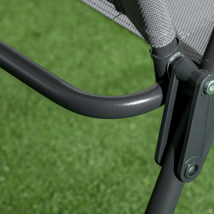 Набір бістро Outsunny Garden Furniture складаний з 1 столом і 2 стільцями, міцний зі сталі та сітки, 53,5 x 64 x 93 см, світло-сірий для балкона та тераси