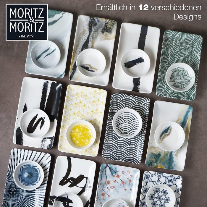 Набір посуду для суші на 2 персони, 10 предметів, сині квіти для гурманів Moritz & Moritz