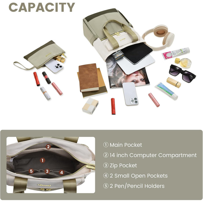 Жіночий рюкзак LOVEVOOK: компактний, водонепроникний, для міста та подорожей (13,3 дюйми)