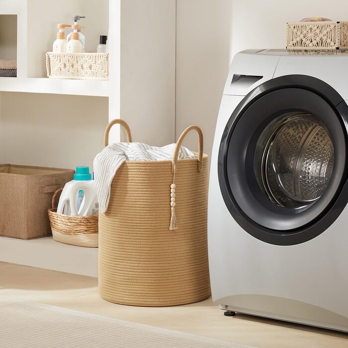 Кошик для білизни YOUDENOVA плетені, ручної роботи з бавовни (колір коричневий, 58L)