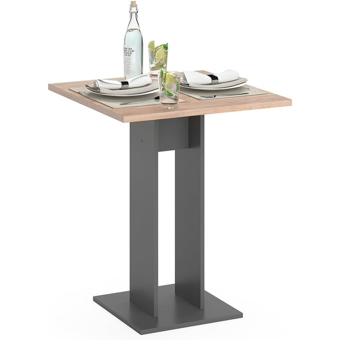 Стол журнальний Vicco Repose, 65x65 см, антрацит