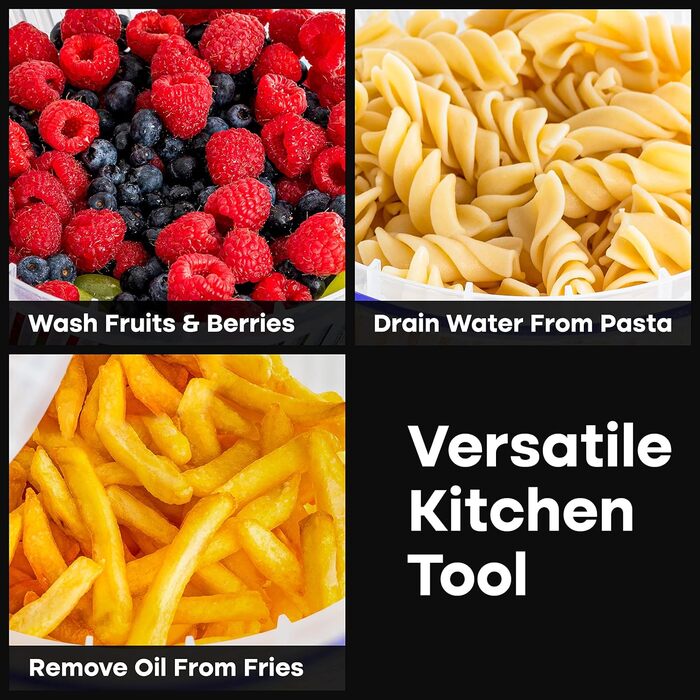 Салатниця-центрифуга з нержавіючої сталі, велика, 6.33 л: для миття та сушіння салатів, овочів та фруктів