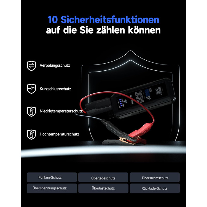 Powerbank TOPDON JS3000 для авто: пускова станція, 24000mAh, 12V, для бензинових та дизельних двигунів (до 9.0L/7.0L)