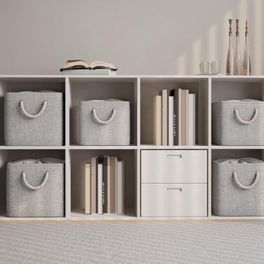 OUTBROS Коробки для зберігання (3 шт.) сірі, 33 x 23 x 20 см, тканинні, з шнурком та ручкою, складні