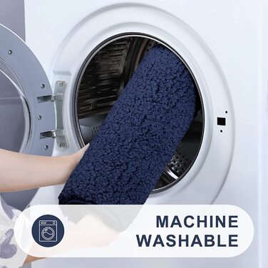 Набір килимків для ванної кімнати Homaxy, 2 шт. - нековзний, м'який, з високим ворсом, мікрофібра, 60 x 120 см, темно-синій