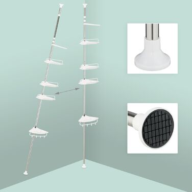 Поличка для душу Relaxdays, телескопічна