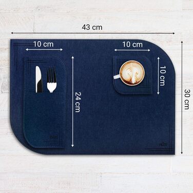 Набір килимків на стіл VILSTO, 18 шт., миючі, для посуду, склянок, столових приборів, декор кухні, обідній стіл, килимок, легко миється, лісовий зелений (темно-синій)