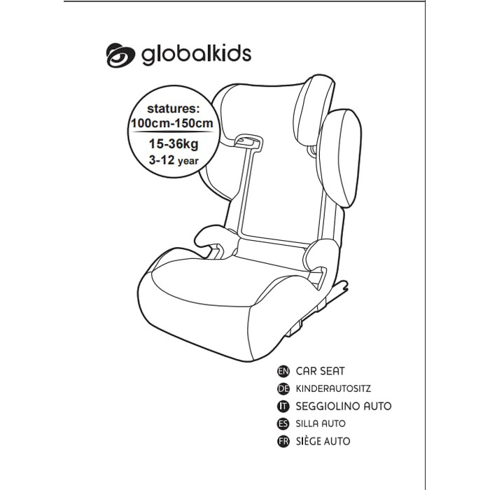 Автокрісло дитяче 15-36 кг з Isofix, i-Size, регульована підголовник та підлокітники, 3,5-12 років (100-150 см), з тримачем для напоїв, зелене