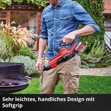 Einhell GE-UB 18/250 Li E-Solo: Акумуляторний повітродув Power X-Change (18 В, 250 км/год, 3 насадки, регулювання швидкості, без акумулятора + акумулятор 4.0Ah та зарядний пристрій)