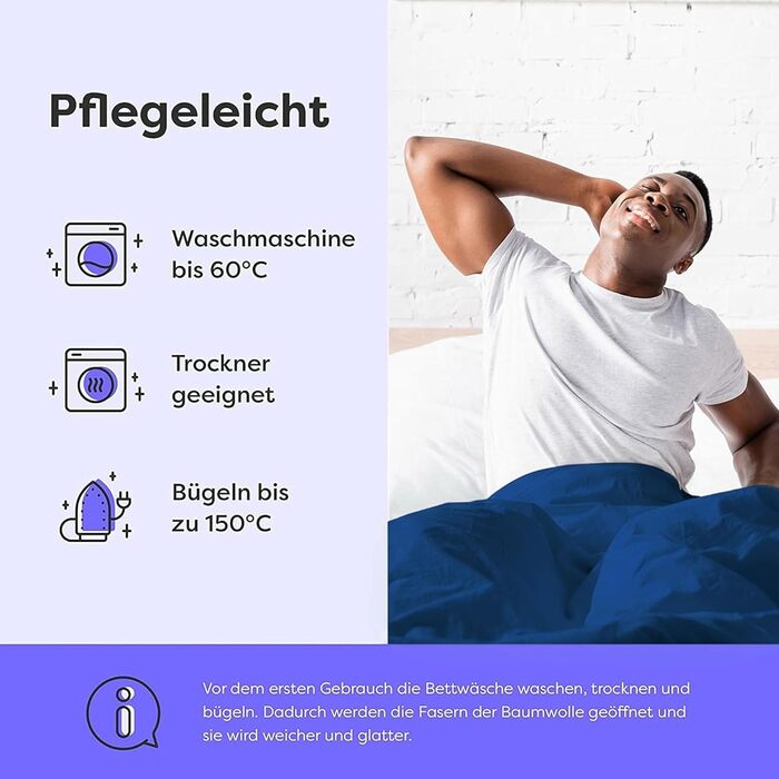 Комплект постільної білизни Wolkenfeld 200x200 з бавовни: 2 наволочки 80x80, дихаюча, приємна до шкіри, легка у догляді. Комплект постільної білизни на весь рік з застібкою-блискавкою, сертифікат Oeko-TEX, сірий (морський блакитний, 220 x 240 см)