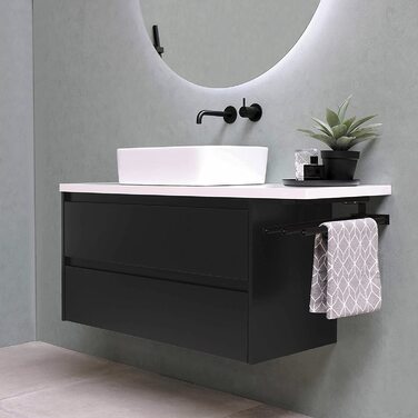 Тримач для рушників SOTECH TED з алюмінію, чорний матовий, 2-х секційний, телескопічний, 325-487 мм