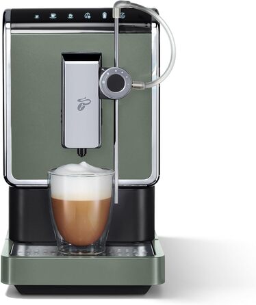 Повністю автоматична кавомашина Tchibo Esperto Pro з функцією одним дотиком для кавової пінки, еспресо та молочних делікатесів, Metallic Mint Metallic Mint Esperto Pro