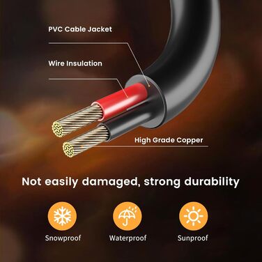 LED гірлянда для зовнішнього використання 30м з пультом, S14, 100FT, IP65, 30+2 лампочки, тепле світло 2700K, для саду, тераси, балкону, двору